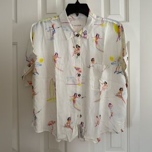 Lucky Brand White Surf Print Kids Shirt